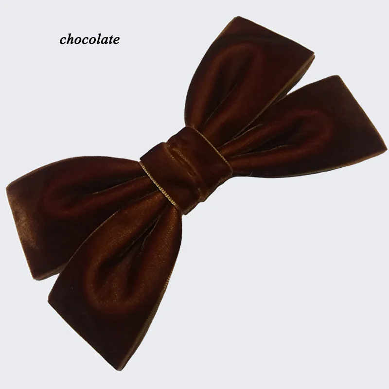chocolate Смешанные цвета, ручная работа, 6 дюймов, большие бархатные банты для волос, заколки для женщин, модные зажимы для волос оптом, аксессуары для волос - Цвет: chocolate