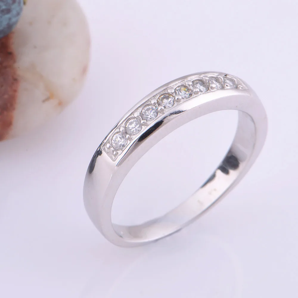 Almei 15% скидка серебряное кольцо белый кристалл ювелирные изделия цвета розового