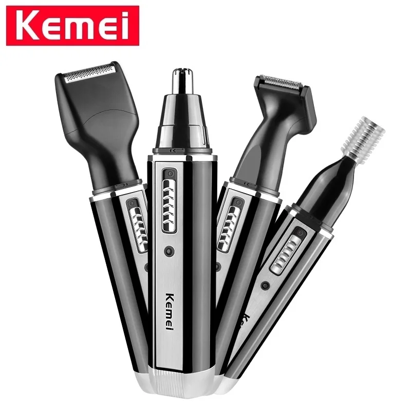 Kemei KM-6630 4 в 1 триммер для носа бороды бровей перезаряжаемый электрический мужчин