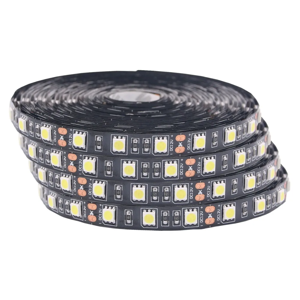 Цветная (RGB) Светодиодные ленты Водонепроницаемый SMD 5050 DC12V 60 светодиодный/м 5 м 300