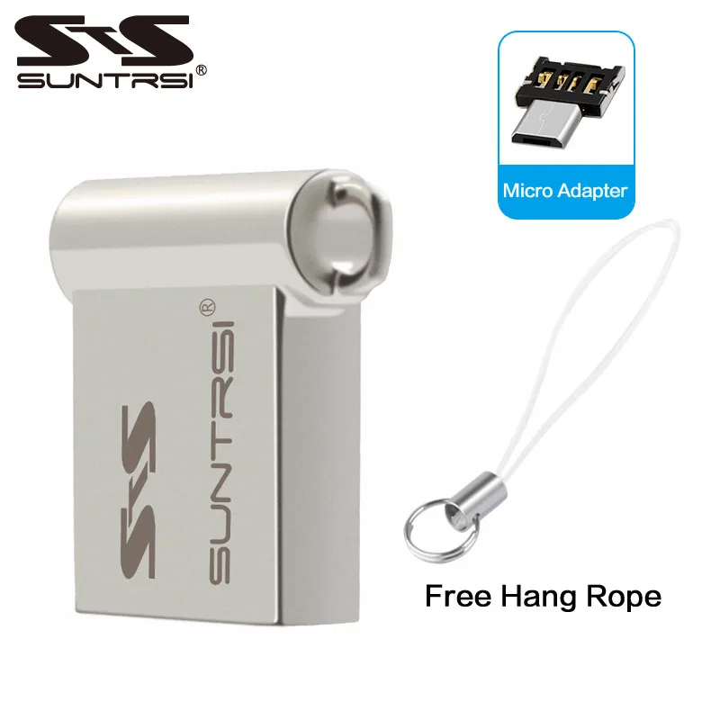 Suntrsi USB флеш-накопитель металлический флеш-накопитель цена Флешка 64 Гб USB флешка мини реальная емкость USB флеш-накопитель индивидуальный логотип - Цвет: and micro