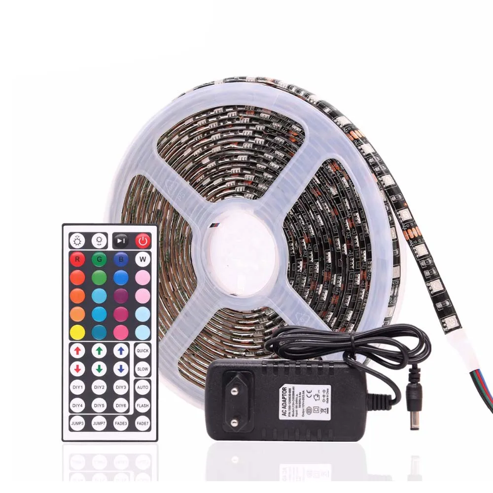 Тира de светодиодный RGB 5050 PCB negro 30 es/м 60 непроницаемый DC 12 V Ха персиковый бантик luz