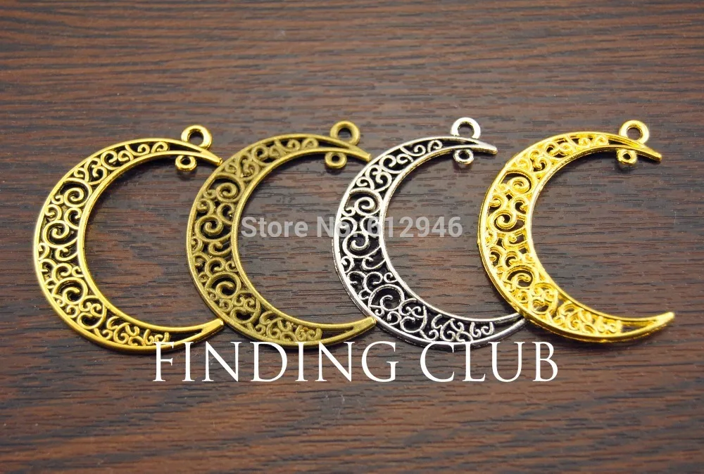 Металлическая Филигрань из сплава 32x38 мм 20 шт.|charm pendant|filigree moonmoon charm pendant |