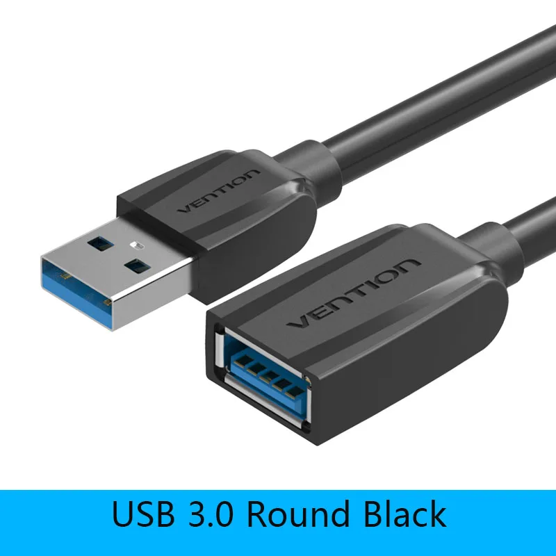 USB 3.0 Black A45 Vention USB2.0 3,0 кабель-удлинитель для мужчин и женщин кабель-удлинитель быстрая скорость USB3.0 кабель удлиненный для ноутбука ПК USB удлинитель 5 м - Цвет: USB 3.0 Black A45