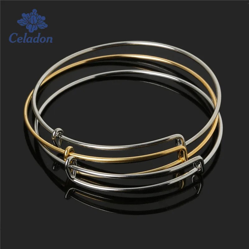 Очаровательные расширяющиеся браслеты с золотым и серебряным покрытием 10 шт./лот