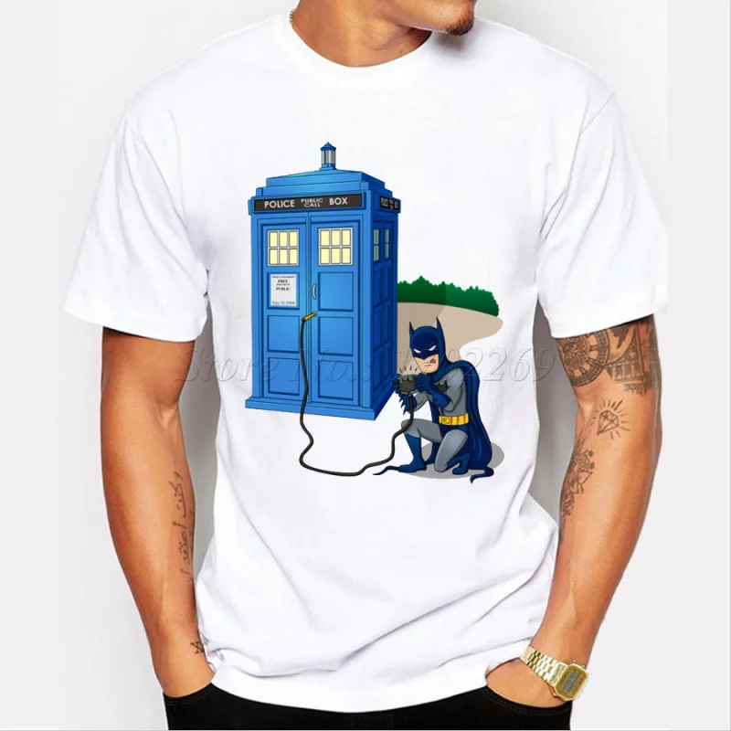Новейший дизайн Мужская футболка с надписью DR WHO полицейская коробка оптовая