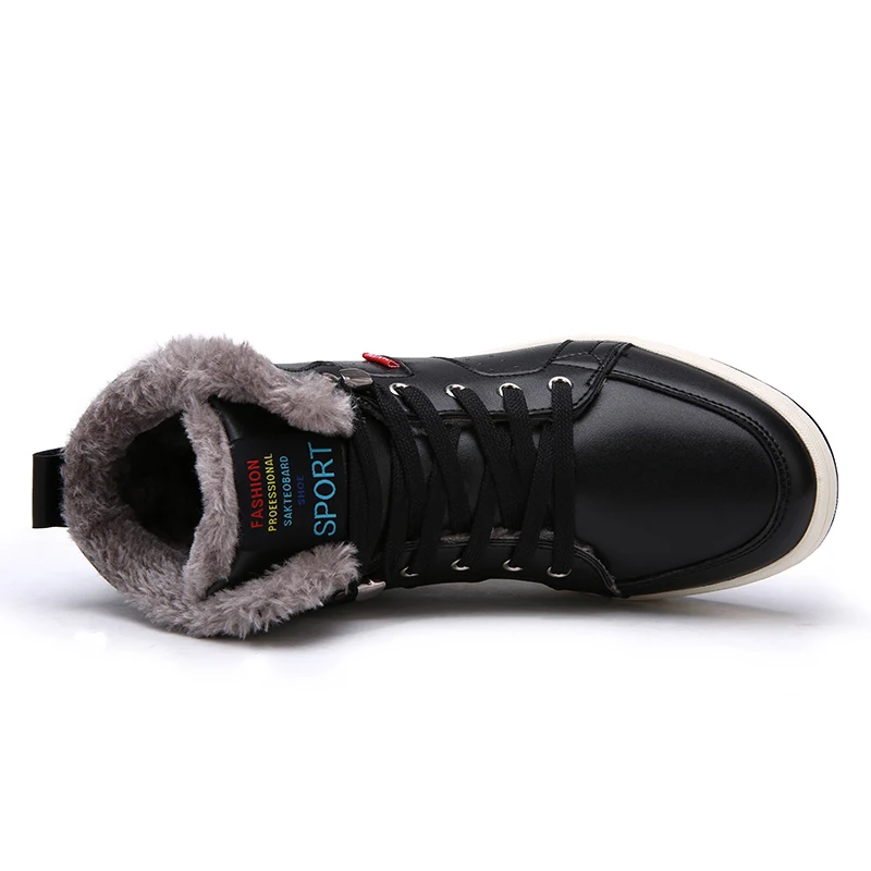 UPUPER/2019 мужские зимние ботинки водонепроницаемые плюшевые теплые кожаные