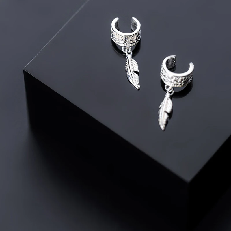 Женские серьги-Клипсы из серебра 925 пробы с перьями | Украшения и аксессуары