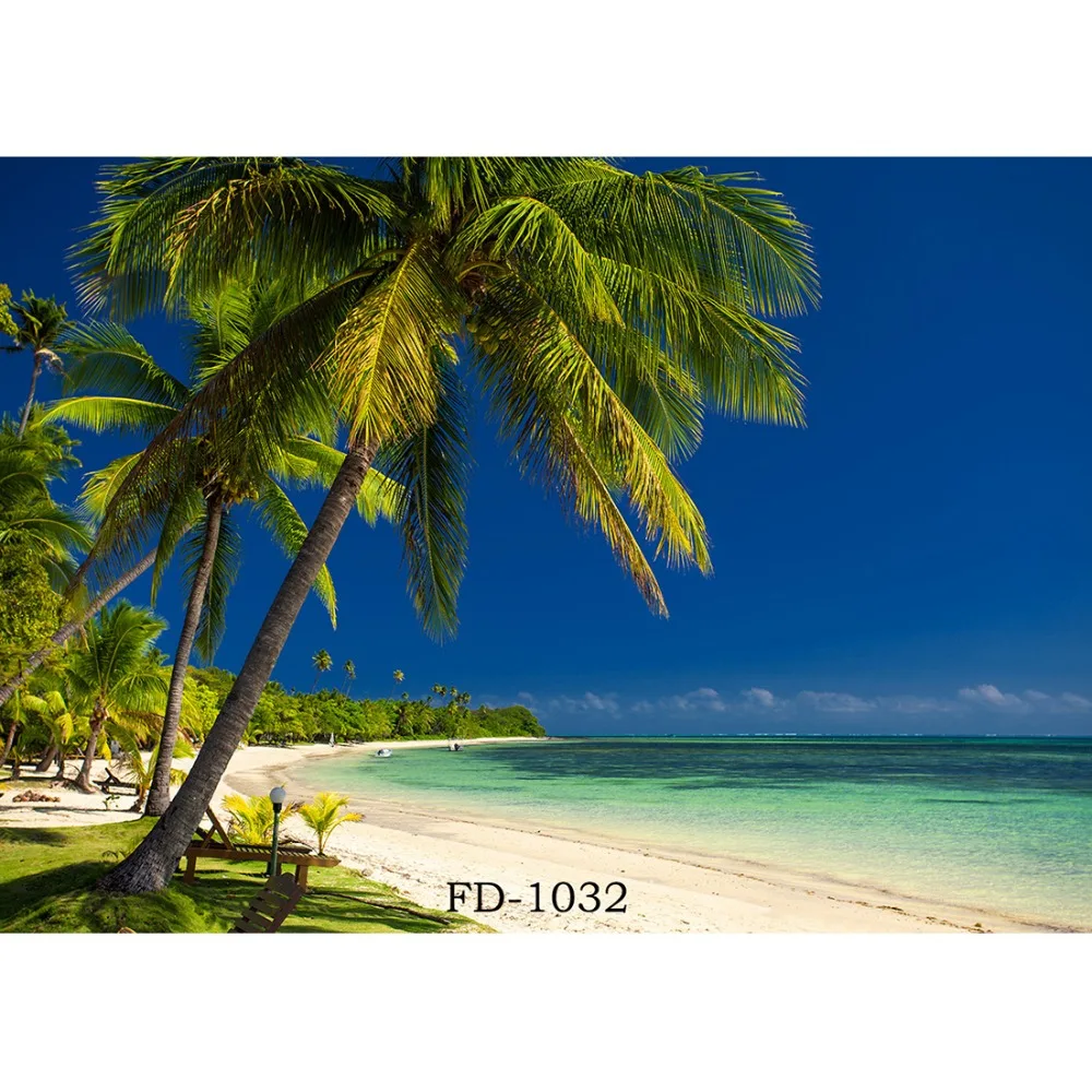 Голубое небо пляж Пальма фон для фотосъемки аксессуары фотографирования свадьбы