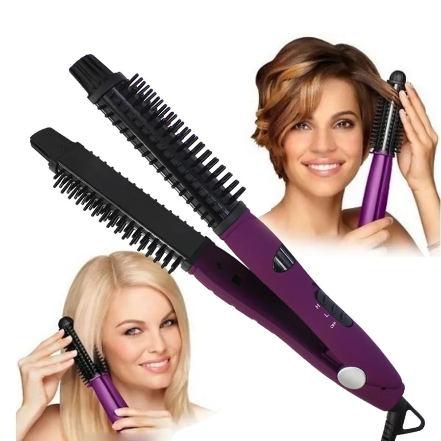 

Выпрямитель для волос 3-в-1, щипцы для завивки волос, ионная керамическая Горячая щетка, стайлер, инструменты для выпрямления волос, Стайлинг,...