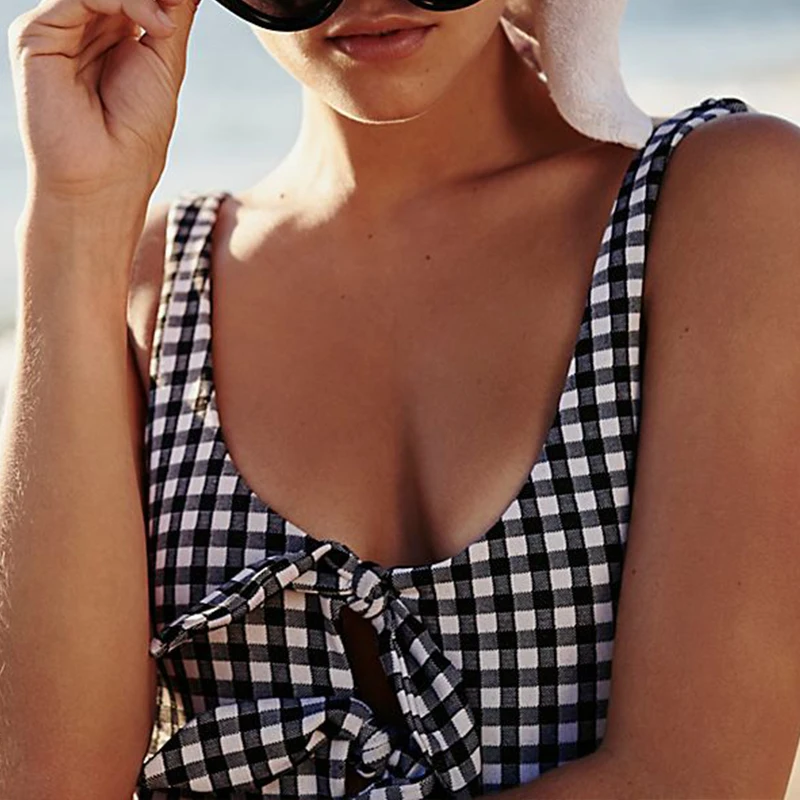 Женский слитный купальник FOLOK пикантный с открытой спиной и принтом 2019 | Спорт