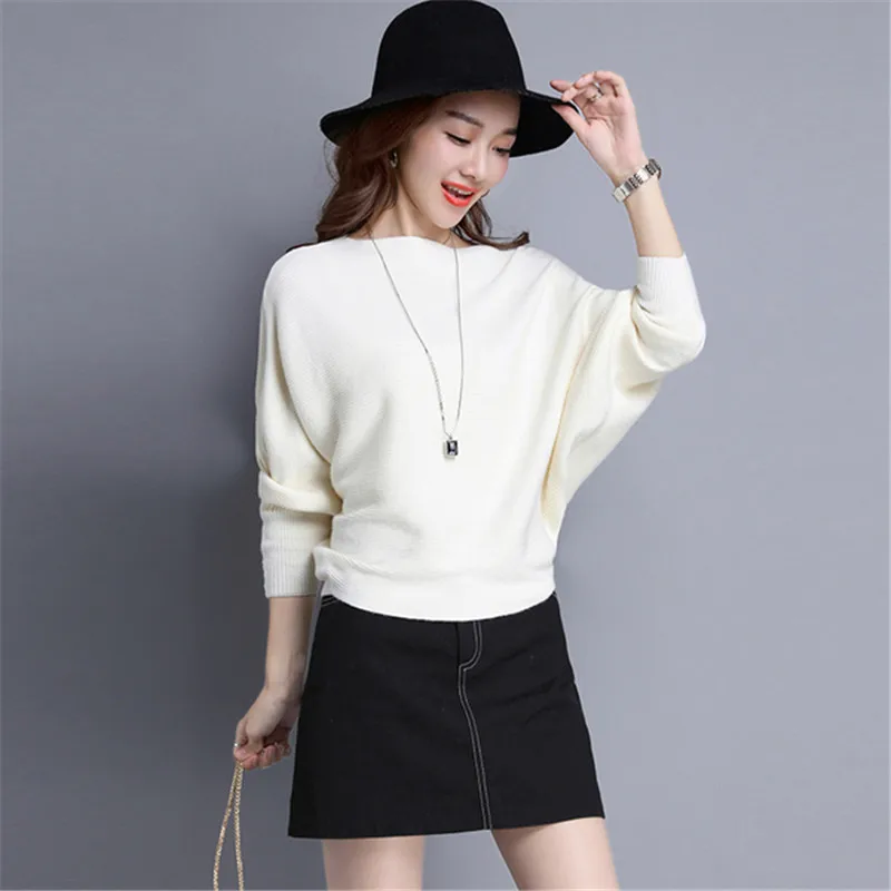 Women Sweater 2021 Spring Autumn Loose Knitted Sweaters And Pullover Ladies Bat Sleeve Jumper Femme Tops Plus Size W331 | Женская одежда