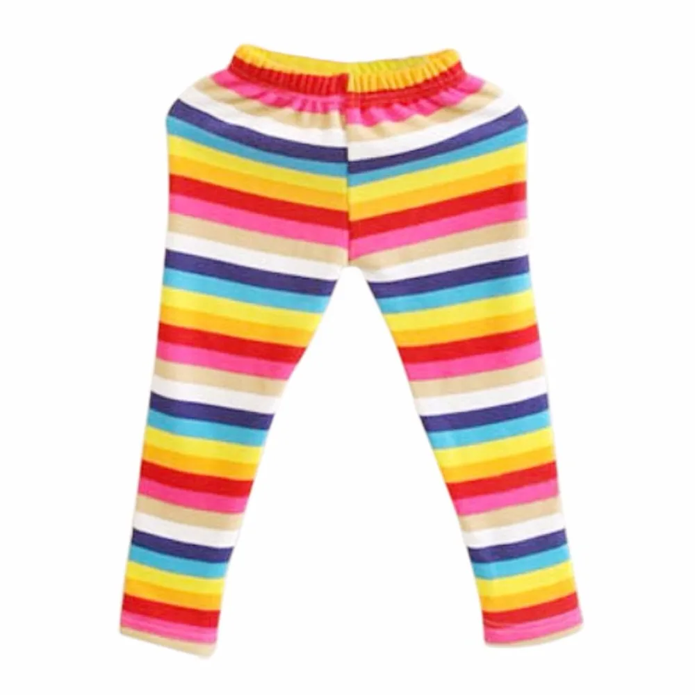 Штаны для девочек в радужную полоску Мягкие хлопковые длинные спортивные