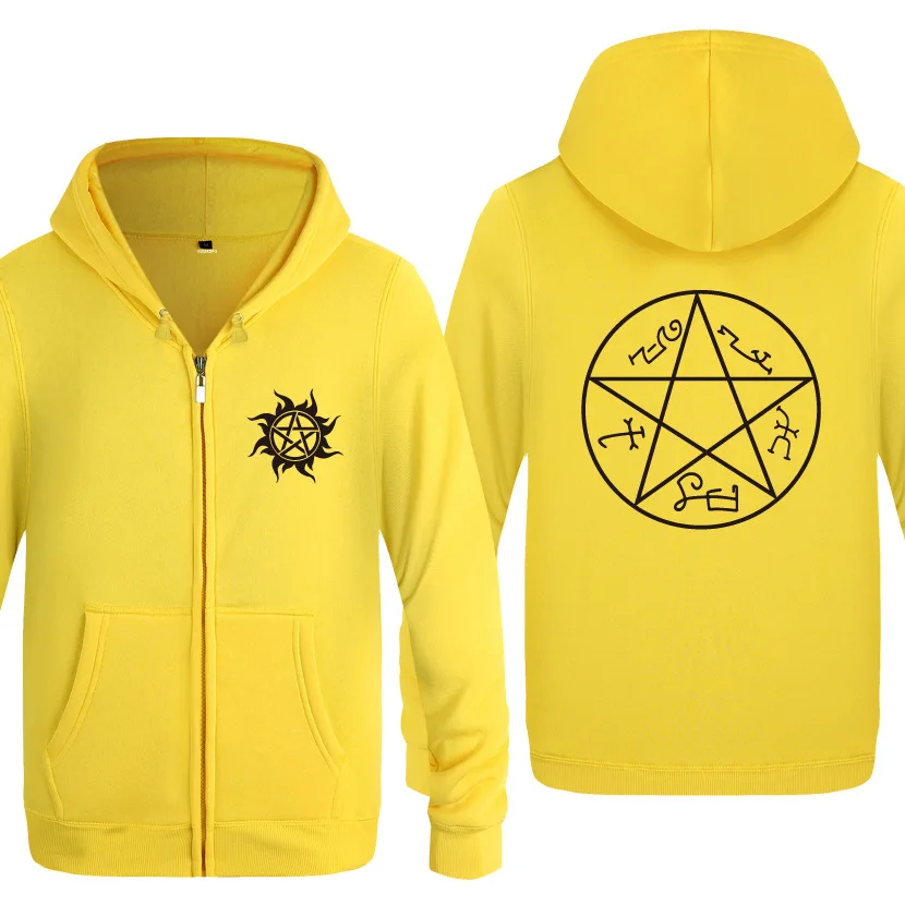 Пентаграмма Supernatural магический круг толстовки Для мужчин флисовая куртка на