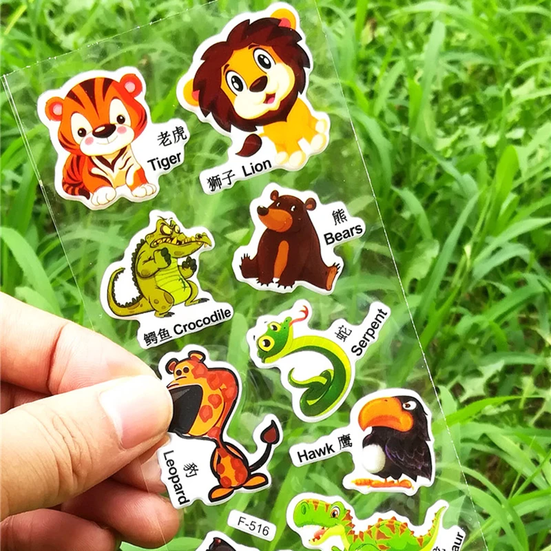 7*17 см игрушки для детей Мультяшные милые животные зоопарк растения транспорт