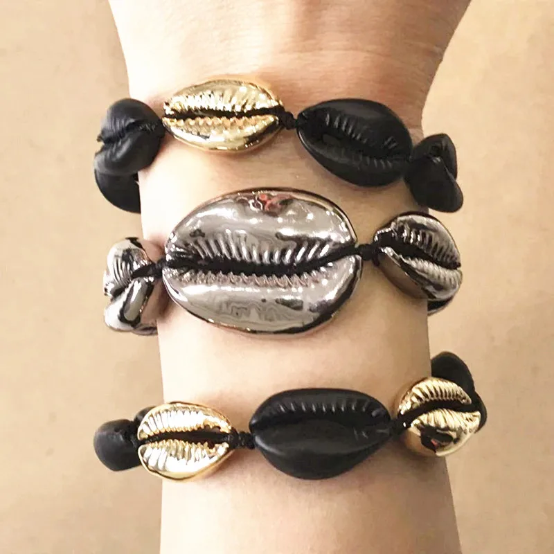 Женский браслет в виде раковины boho pulseira feminina натуральный Большой puka COWRIE