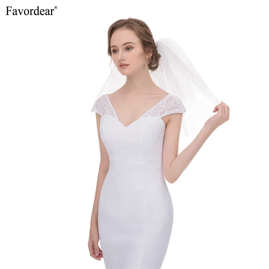 Favordear/короткая вуаль в стиле Buddle De Mariee длина плеч белая слоновая кость простой