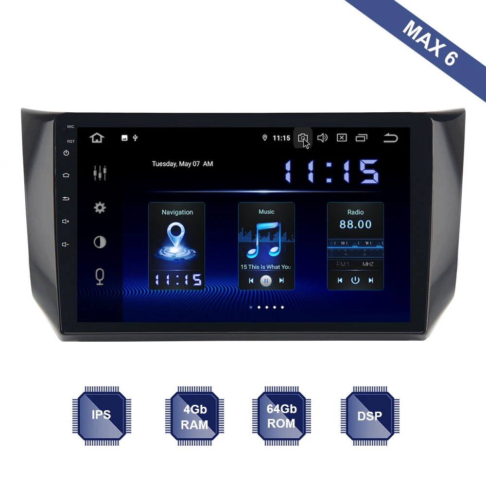 Автомагнитола 2 Din на Android 9 0 с GPS Navi для Nissan Sylphy B17 Sentra 2012 2018 Pulsar PX6 DSP IPS HDMI 4 Гб + 64 RDS WIFI
