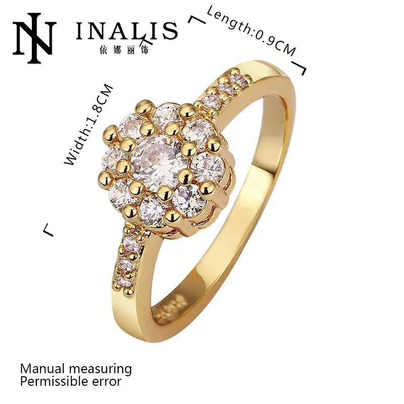 Свадебная мода Ювелирные Изделия Штампованные 18 К Золотые Кольца Для Женщин