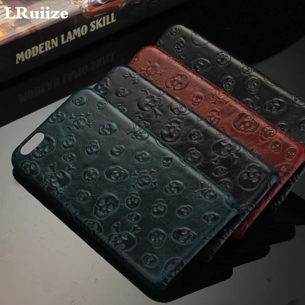 Тонкий чехол lruize из натуральной коровьей кожи для iPhone 8 7 6 s/Plus 5S SE 3D страшные