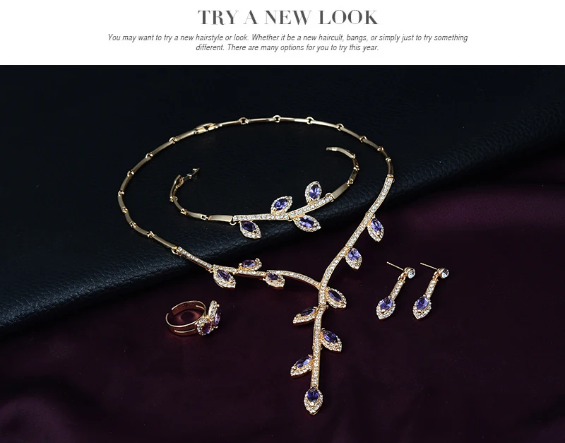 Комплект из колье серёг и кольца с кристаллами|bridal jewelry sets|fashion bridal setsfashion set |