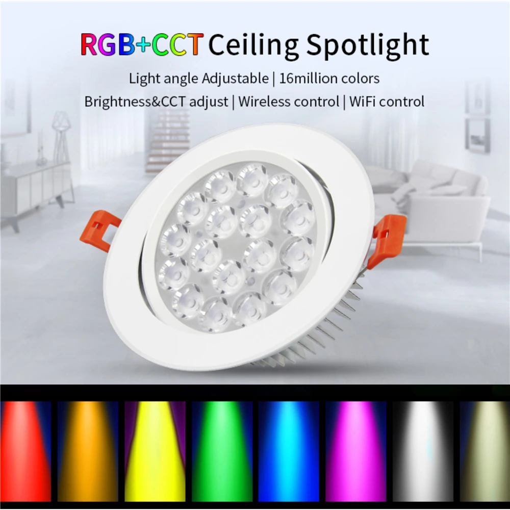 RGB CCT светодиодный панельный светильник Mi Light 9 Вт AC85 265V Панель Светодиодный +