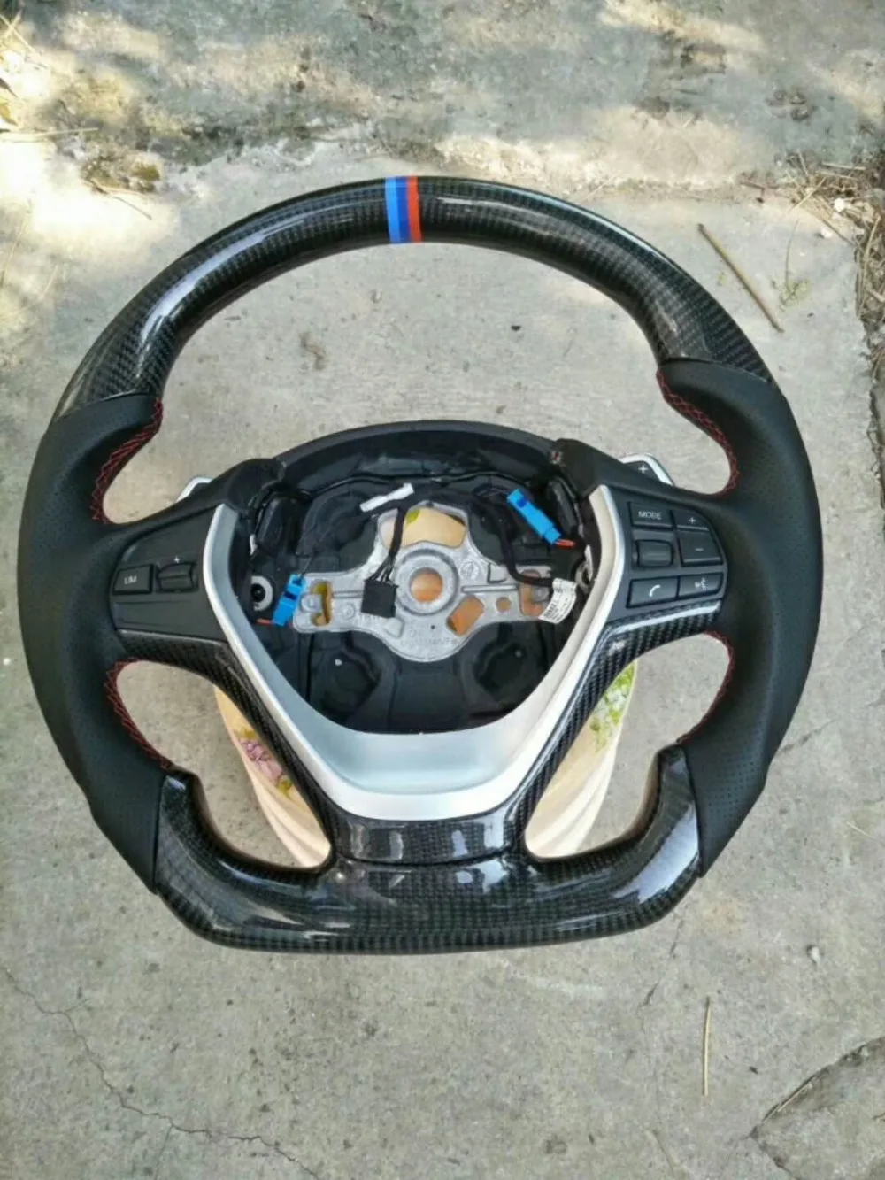 Каркас рулевого колеса из углеродного волокна и кожи для BMW 1/2/3/4|Рулевые клаксоны|