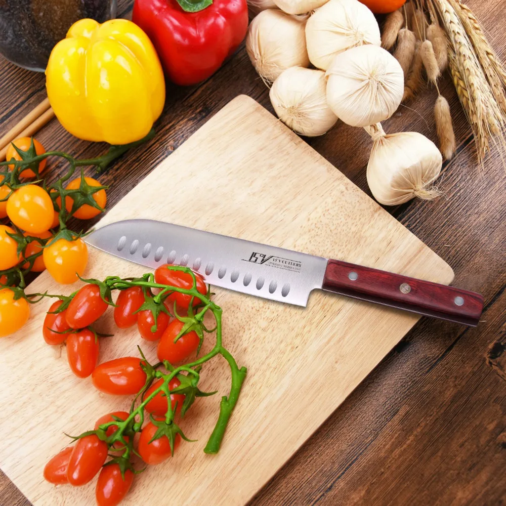 15V нож Santoku высокоуглеродный немецкий кухонный из нержавеющей стали 1 4116
