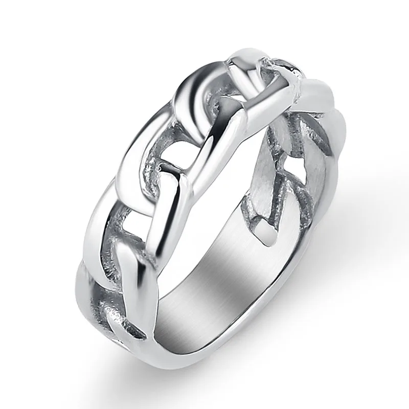 Кубинское кольцо цепочка золотого/черного цвета размер США 7/8/9/10/11/12/13 массивное