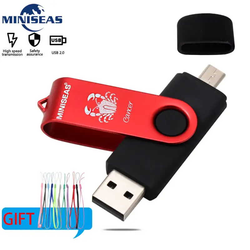Miniseas 12 созвездий USB флеш-накопитель OTG 64 Гб cle Флешка 32 16 ГБ 8 4 usb 2 0 карта памяти |