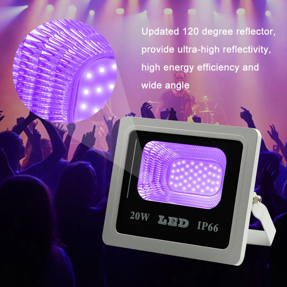 ANJOET ультрафиолетовый светильник потолочные светильник 20W 30W 50W UV led IP66 Водонепроницаемый черный светильник s для сцены светильник ing флуоресцентный плакат