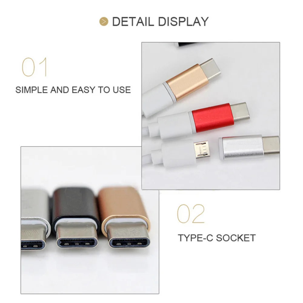 ACCGUYS Тип usb C Male к микро-usb Female конвертер адаптер 3 шт. для Xiaomi Mi5 4C 4S ZUK Z2 PRO Z1 Nexus 5X6 P htc