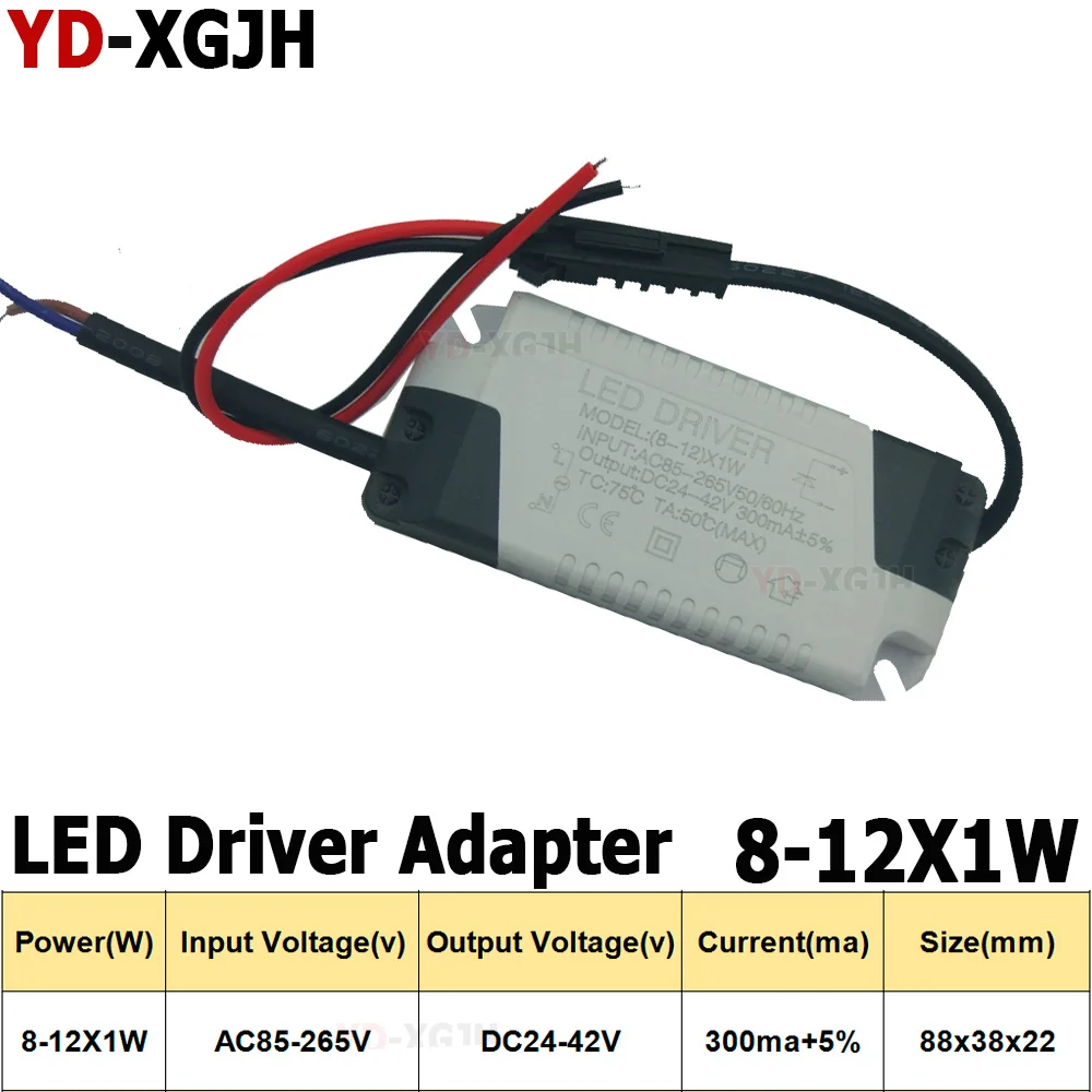 

1P 1-3W4-7W12-18W 18-24W 20-36W AC85-265V LED Constant Current DriverPower Supply Output 300mA External Drive For 8-12W downligh