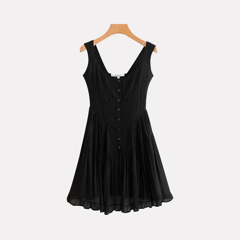 Летние женские черные платья Boho богемные однотонные Сексуальные Спагетти ремень V шеи Мини Короткие Расклешенные платья для женщин - Цвет: Black