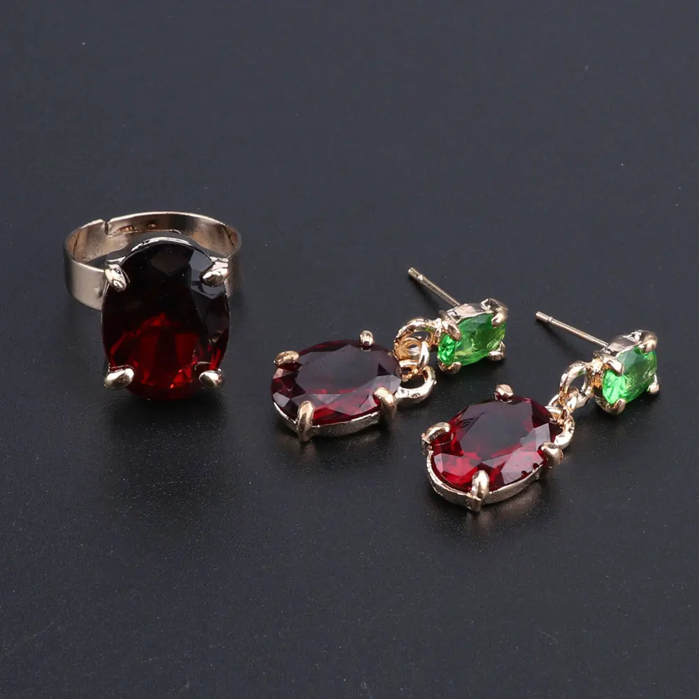 OEOEOS хит продаж Дубай цветной Кристалл Стразы ожерелье серьги наборы мода золотой