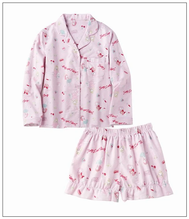 Женский пижамный комплект рубашка с длинным рукавом и шорты-тыквы цвет в