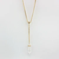 melihe boho white bullet pendant necklace gold color chain long necklaces pendants fashion jewelry sne160154