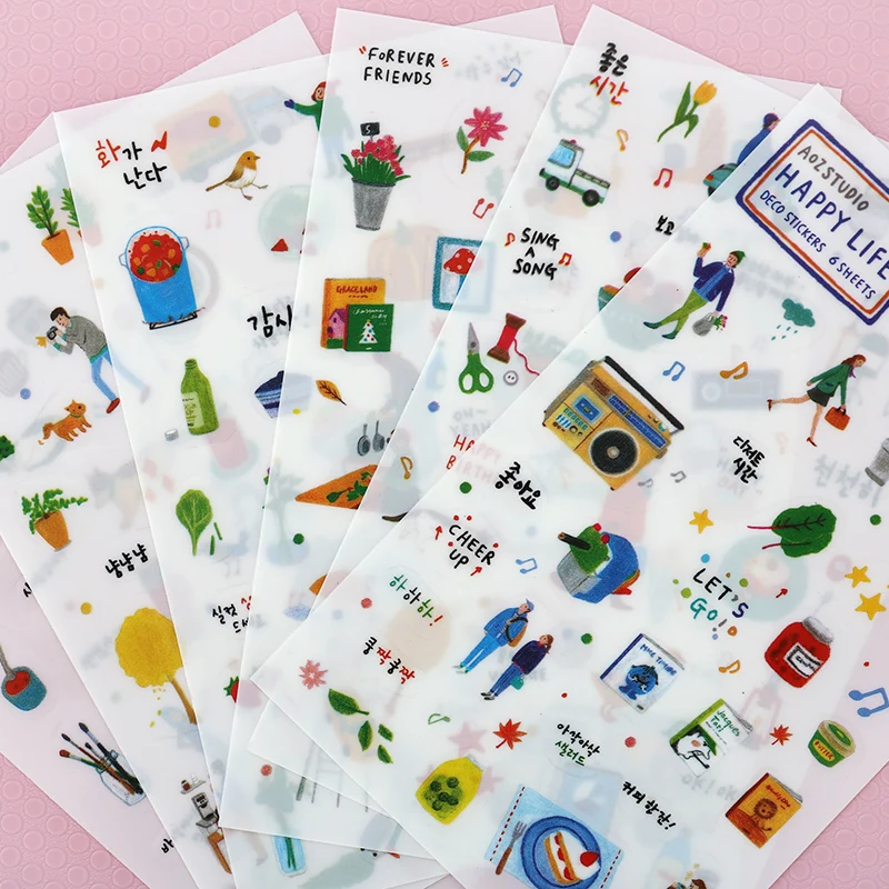 6 листов/партия наклейки для ежедневной жизни|6 sheets|stickers sheetsdecoration scrapbooking stickers |