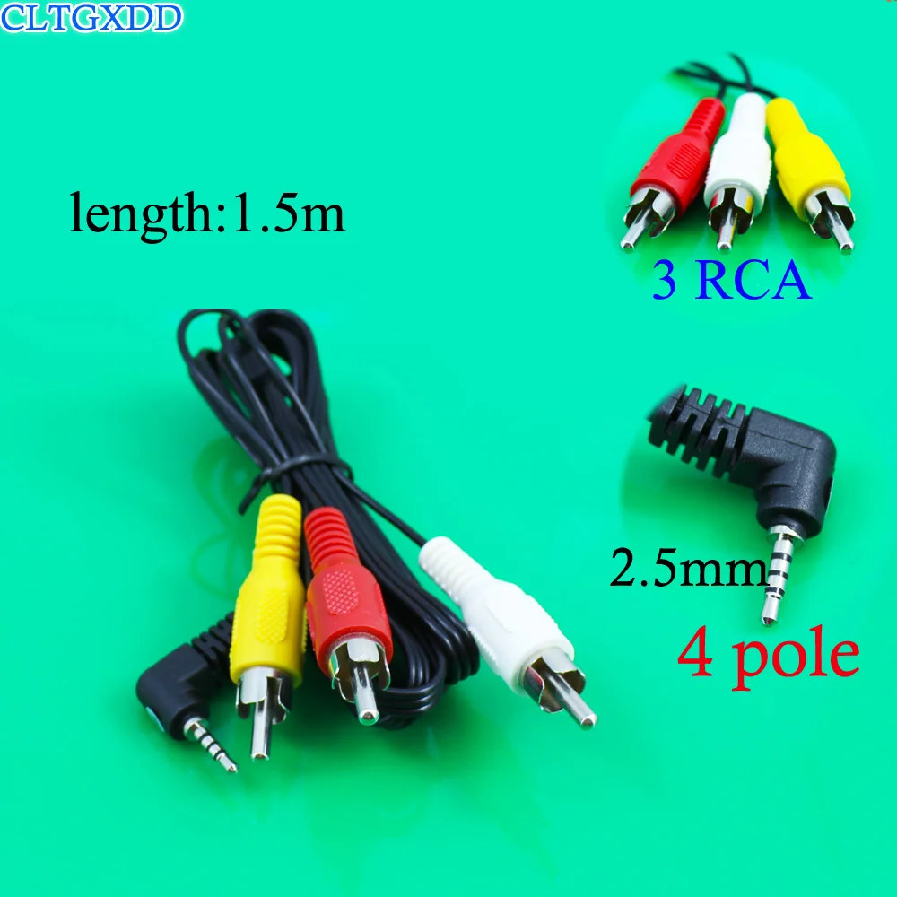4 полюсный 2 5 3RCA ТВ кабель RCA AV видео R L линейный аудио 90 градусов изгиб Мужской 3