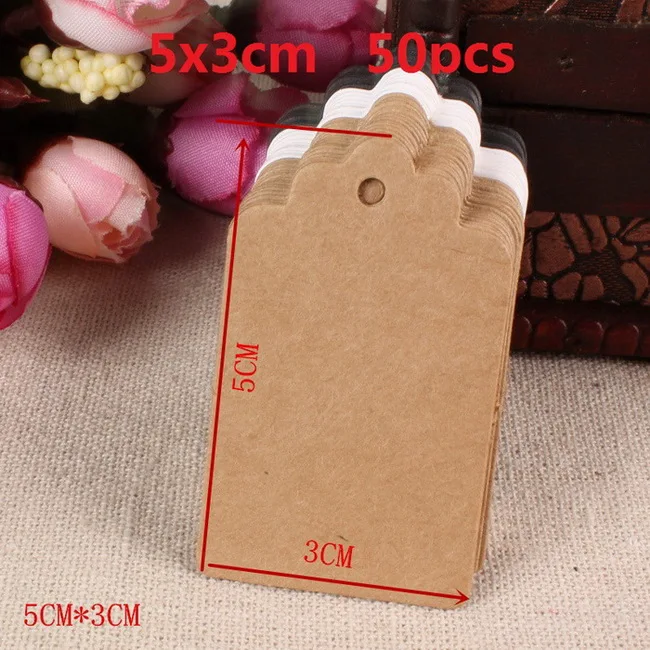 5x3cm 50pcs 50-100 шт. DIY этикетки из крафт-бумаги Винтаж Свадебные Декоративные Бирки гребешок этикетка чемодан Свадебные украшения для столовый Багаж Метки - Цвет: 5x3cm 50pcs