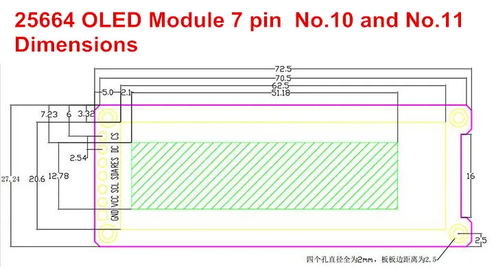 12832 2,08 дюймовый дисплей SSD1307 PM OLED 256x64 SH1122 7pin 4-провод SPI 3-провод SPI I2C белого и синего цветов на выбор, с адаптером PCB