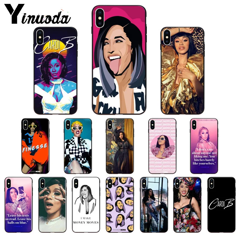 Мягкие Аксессуары для телефонов Yinuoda Rapper Cardi B TPU чехол телефона Apple iPhone 8 7 6 6S Plus X XS