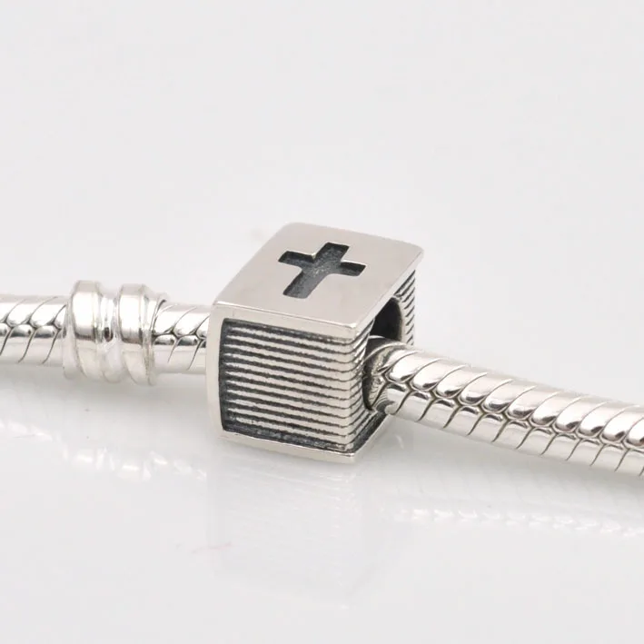 Fits Pandora Charms Bracelet Bible Book Cross Bead 925 Sterling Silver Beads Jewelry Making DIY Bracelets Necklaces &amp Pendants |
