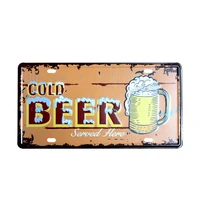 soft drink cold beer car license metal plate 1530 vintage tin sign home wall decor bar cafe man cave shabby chic iron sign a957