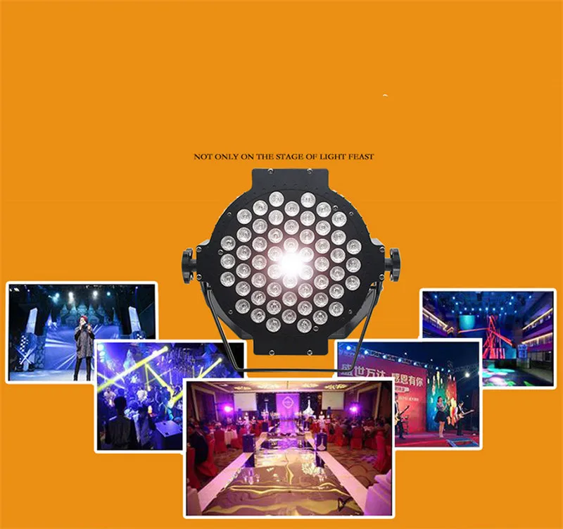 500 Вт Светодиодная лампа с ИК пультом 54x9 led Par огни RGB 3в1 плоский par dmx512 Дискотека