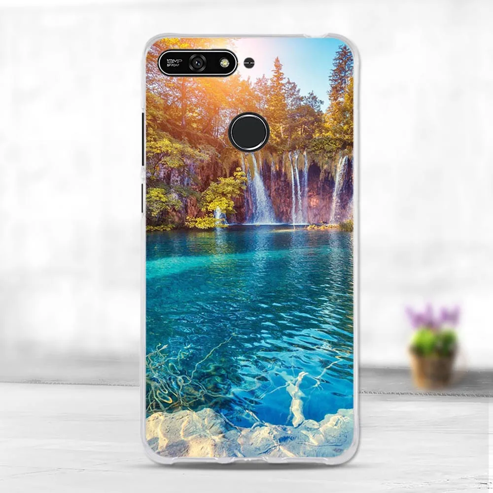 Силиконовый чехол для Huawei Honor 7A 7C 5 7 дюйма Y6 2018 / Prime мягкий телефона из ТПУ милый Enjoy