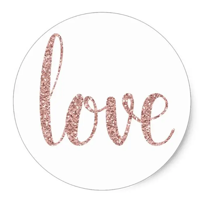 

1.5inch Rose gold glitter love stickers