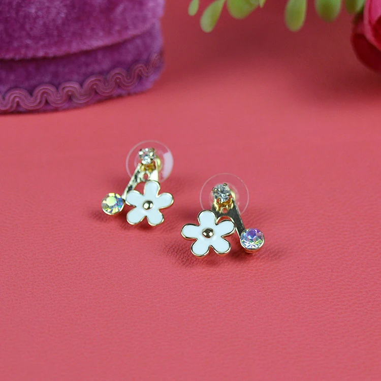 Лидер продаж 2016 года с эмалированными цветами Украшенные стразами Серьги модные