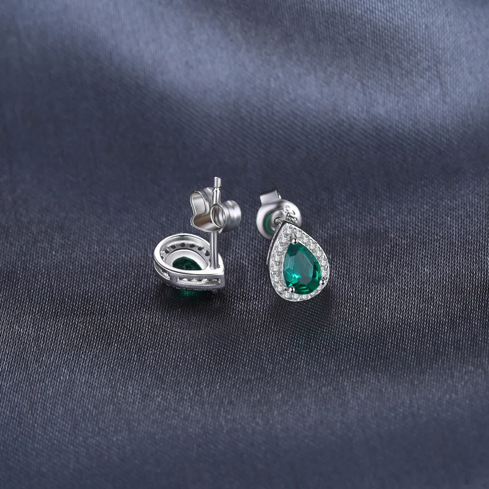 Jewelrypalace 0.85ct создания Изумрудный Серьги гвоздики Шарм стерлингового серебра 925
