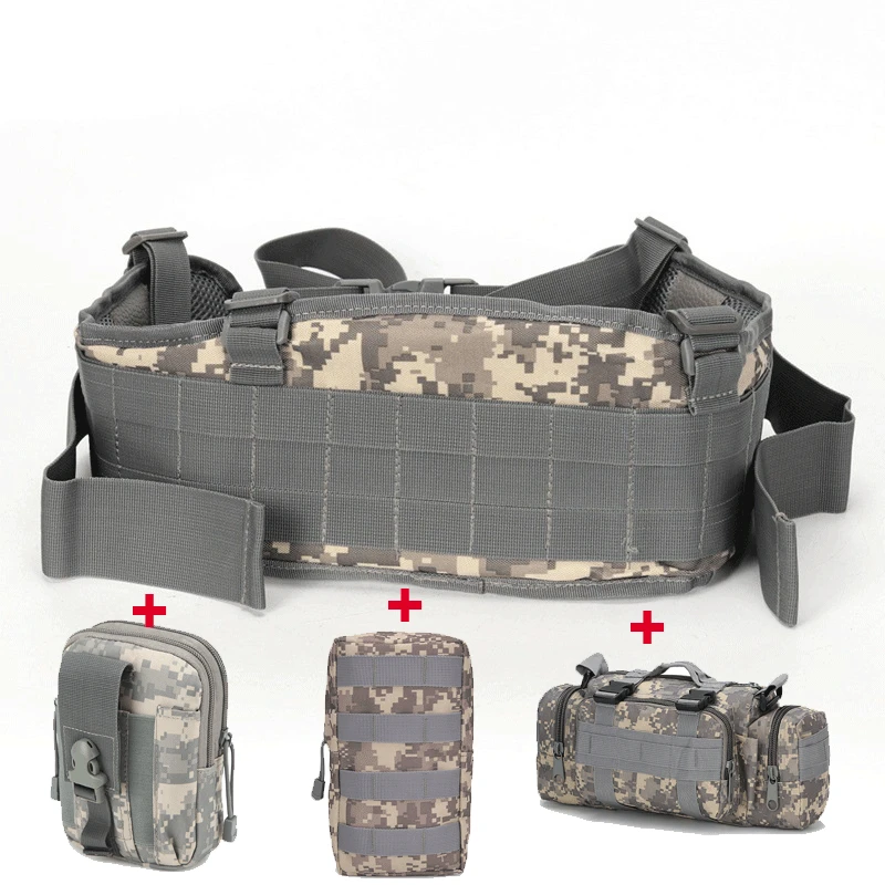 ACU 4 Тактический ремень Molle мужской армейский Военный Специальный 1000D нейлоновый ремень удобный боевой пояс EAS h-образный Регулируемый мягкий - Цвет: ACU 4
